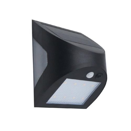 LED Fali napelemes lámpa fekete 3W 300Lm 3000K–4000K IP54 LS025