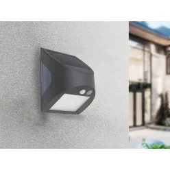   LED Fali napelemes lámpa szürke 3W 300Lm 3000K–4000K IP54 LS225