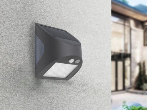 LED Fali napelemes lámpa szürke 3W 300Lm 3000K–4000K IP54 LS225