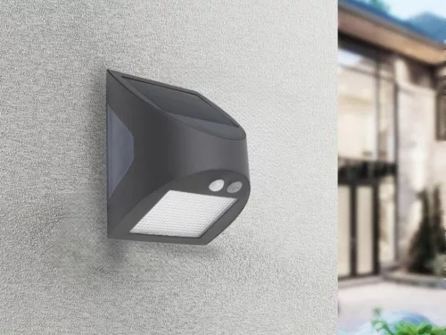 LED Fali napelemes lámpa szürke 3W 300Lm 3000K–4000K IP54 LS225