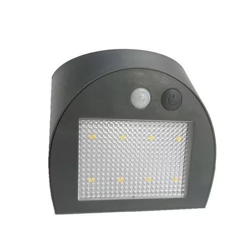 LED Fali napelemes lámpa szürke 3W 300Lm 3000K–4000K IP54 LS225
