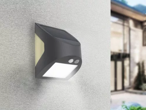 LED Fali napelemes lámpa szürke 3W 300Lm 3000K–4000K IP54 LS225