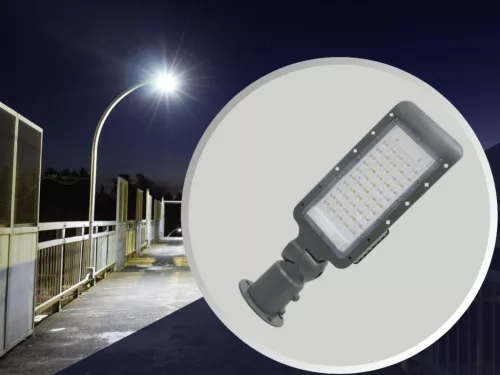 LED aszimmetrikus utcai lámpa mozgásérzékelővel 50W, 4000K, IP65 - LSL322HS