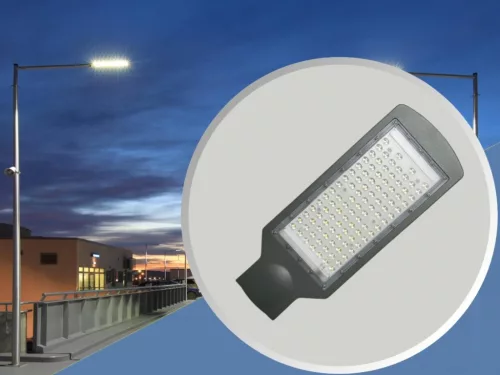 LED aszimmetrikus utcai lámpa 100W, 12000 lm, 4000K, IP65, szürke fém - LSL323N