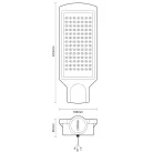 LED aszimmetrikus utcai lámpa 100W, 12000 lm, 4000K, IP65, szürke fém - LSL323N