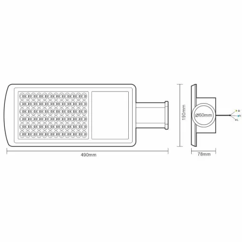 LED utcai lámpa 60W 6900lm 2700K meleg fehér IP65 IK08 fémszürke - LSL512