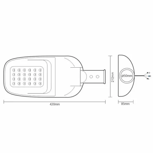 LED utcai lámpa 40W 5800lm 5000K IP65 IK08 fém test jobb asszimetrikus - LSL621/RP
