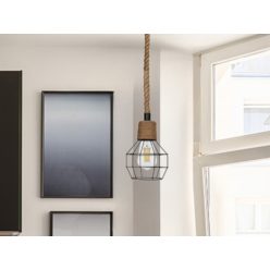   Függesztett mennyezeti lámpa természetes kötél E27 foglalattal, 60W, IP20 - ME0001