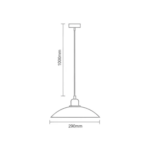 Fém függőlámpa 1xE27 max.60W 230V IP20 Ø290x1000mm - ME0002R