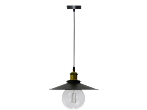 Fém függőlámpa 60W E27 foglalattal, fekete, Ø260x1000 mm - ME0003R