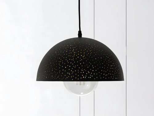 Fém függőlámpa 60W E27 foglalattal, fekete, Ø300x1500 mm - ME0004R