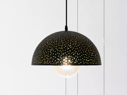 Fém függőlámpa 60W E27 foglalattal, fekete, Ø300x1500 mm - ME0004R