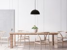 Fém függőlámpa 60W E27 foglalattal, fekete, Ø300x1500 mm - ME0004R