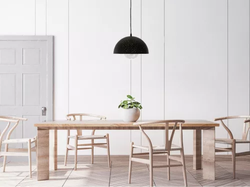 Fém függőlámpa 60W E27 foglalattal, fekete, Ø300x1500 mm - ME0004R