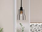 Fém függőlámpa 60W E27 foglalattal, fekete, Ø150x170x800 mm - ME0009