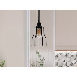   Fém függőlámpa 60W E27 foglalattal, fekete, Ø150x170x800 mm - ME0009