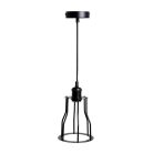 Fém függőlámpa 60W E27 foglalattal, fekete, Ø150x170x800 mm - ME0009