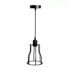 Fém függőlámpa 60W E27 foglalattal, fekete, Ø150x170x800 mm - ME0009