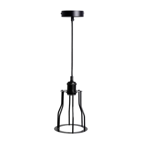 Fém függőlámpa 60W E27 foglalattal, fekete, Ø150x170x800 mm - ME0009