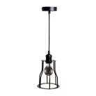 Fém függőlámpa 60W E27 foglalattal, fekete, Ø150x170x800 mm - ME0009
