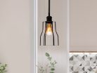 Fém függőlámpa 60W E27 foglalattal, fekete, Ø150x170x800 mm - ME0009