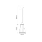 Fém függőlámpa 60W E27 foglalattal, fekete, Ø150x170x800 mm - ME0009