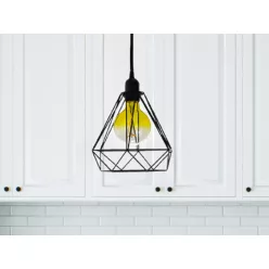   Fém függőlámpa 60W E27 foglalattal, fekete, Ø220x200x800 mm - ME0010