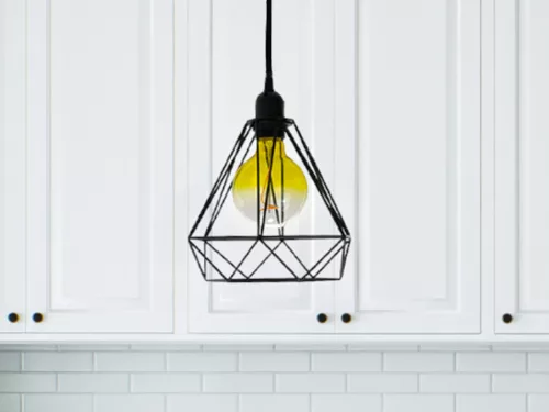 Fém függőlámpa 60W E27 foglalattal, fekete, Ø220x200x800 mm - ME0010