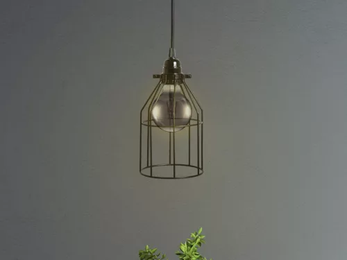 LED fekete fém függeszték 1xE27, max.60W, Ø220x1000mm, IP20 - ME0011