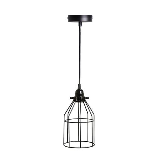 LED fekete fém függeszték 1xE27, max.60W, Ø220x1000mm, IP20 - ME0011