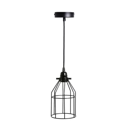 LED fekete fém függeszték 1xE27, max.60W, Ø220x1000mm, IP20 - ME0011