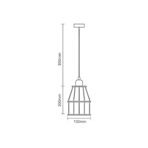 LED fekete fém függeszték 1xE27, max.60W, Ø220x1000mm, IP20 - ME0011
