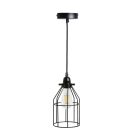 LED fekete fém függeszték 1xE27, max.60W, Ø220x1000mm, IP20 - ME0011