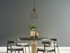 LED fekete fém függeszték 1xE27, max.60W, Ø220x1000mm, IP20 - ME0011