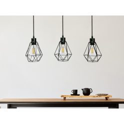   LED fém függeszték 3xE27, max.60W, Ø150x170x1500mm, IP20 - ME0012-3