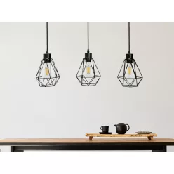   LED fém függeszték 3xE27, max.60W, Ø150x170x1500mm, IP20 - ME0012-3