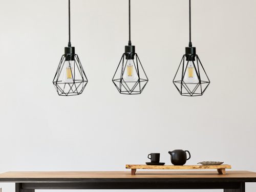 LED fém függeszték 3xE27, max.60W, Ø150x170x1500mm, IP20 - ME0012-3