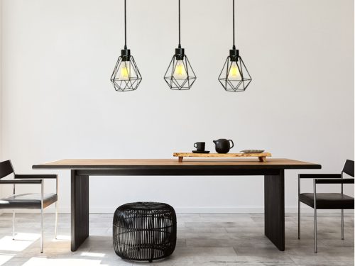 LED fém függeszték 3xE27, max.60W, Ø150x170x1500mm, IP20 - ME0012-3