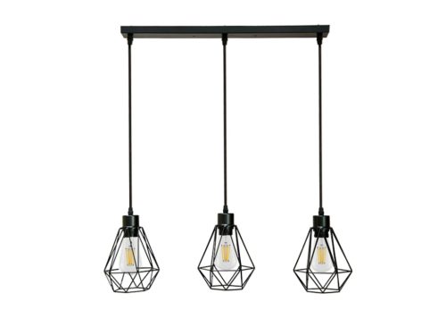 LED fém függeszték 3xE27, max.60W, Ø150x170x1500mm, IP20 - ME0012-3