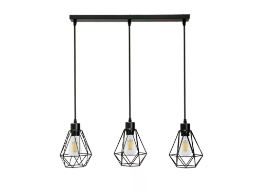 LED fém függeszték 3xE27, max.60W, Ø150x170x1500mm, IP20 - ME0012-3