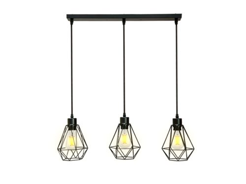 LED fém függeszték 3xE27, max.60W, Ø150x170x1500mm, IP20 - ME0012-3
