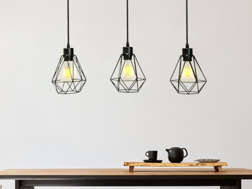 LED fém függeszték 3xE27, max.60W, Ø150x170x1500mm, IP20 - ME0012-3