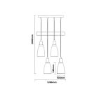 LED fém függeszték 4xE27, max.60W, Ø150x240x2000mm, IP20 - ME0013-3