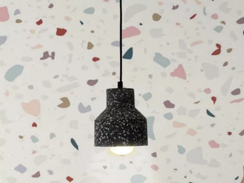 Függőlámpa terrazzo fekete 1xE27 max.60W IP20 Ø120x130x1000mm - ME0015R/B