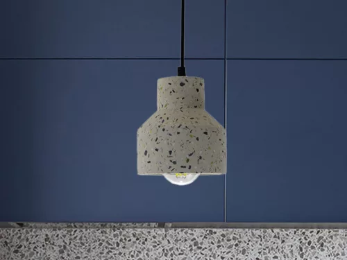 Függőlámpa terrazzo fehér 1xE27 max.60W IP20 Ø120x130x1000mm - ME0015R/W