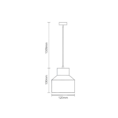 Függőlámpa terrazzo fehér 1xE27 max.60W IP20 Ø120x130x1000mm - ME0015R/W