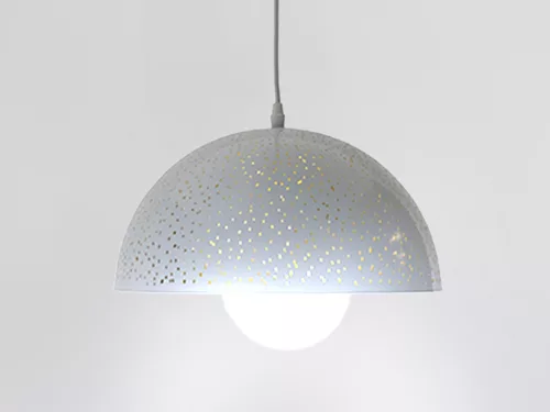 Fém függőlámpa 60W E27 foglalattal, fehér, Ø300x1500 mm - ME0104R