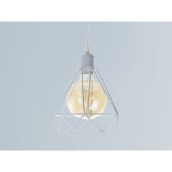   Fém függőlámpa 60W E27 foglalattal, fehér, Ø220x200x800 mm - ME0110