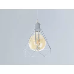   Fém függőlámpa 60W E27 foglalattal, fehér, Ø220x200x800 mm - ME0110