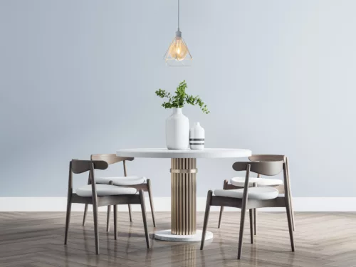 Fém függőlámpa 60W E27 foglalattal, fehér, Ø220x200x800 mm - ME0110